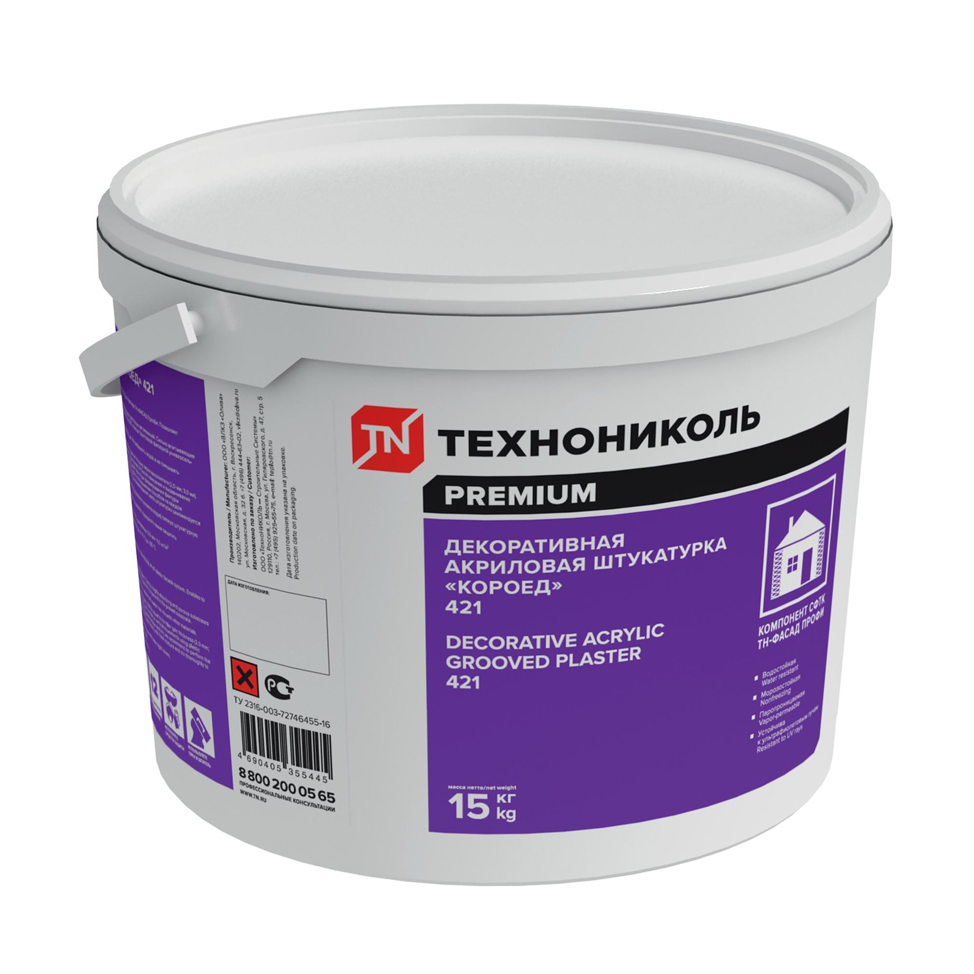Акриловая декоративная штукатурка ТЕХНОНИКОЛЬ 421 «короед»