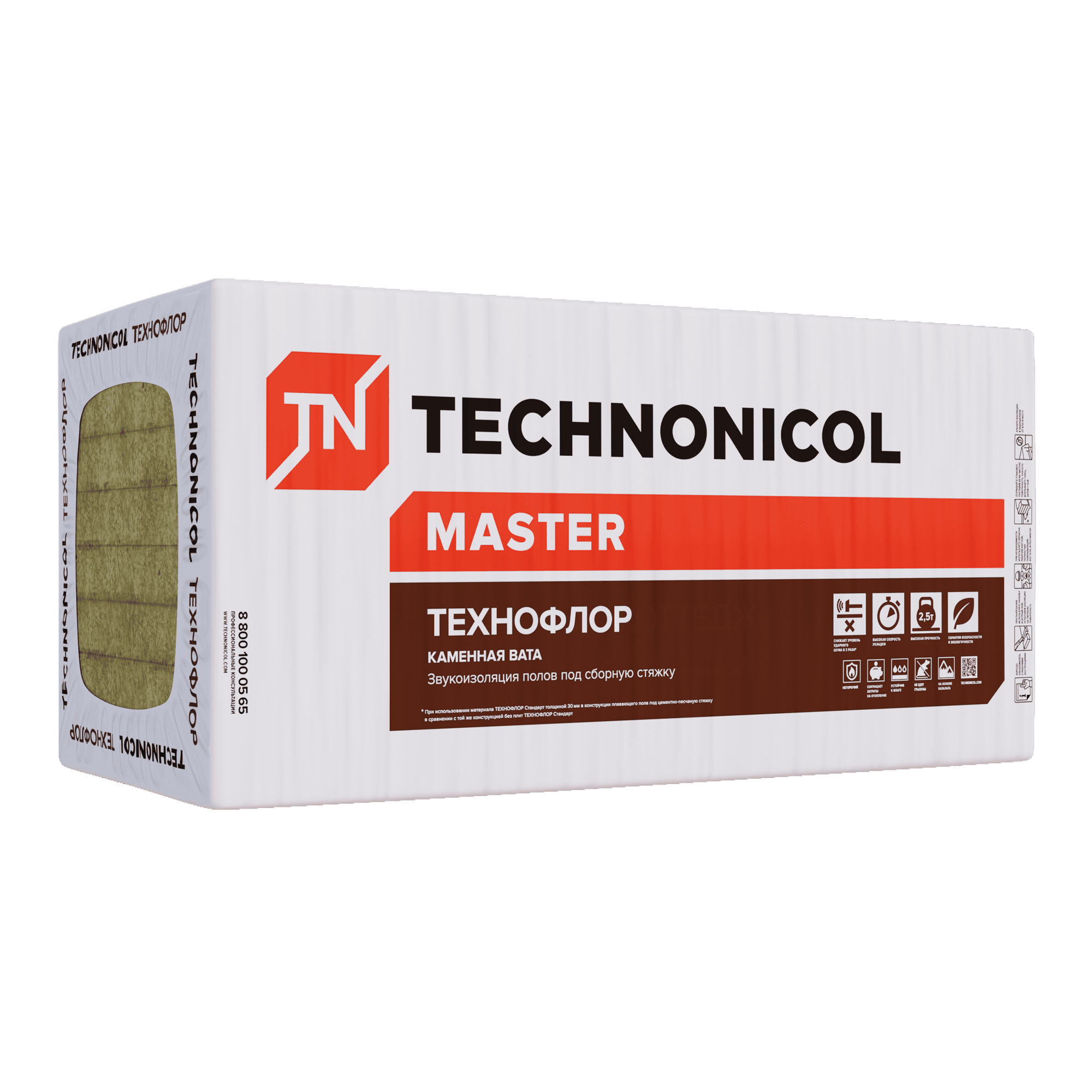 ЗВУКОИЗОЛЯЦИЯ НА ОСНОВЕ КАМЕННОЙ ВАТЫ ТЕХНОФЛОР СТАНДАРТ