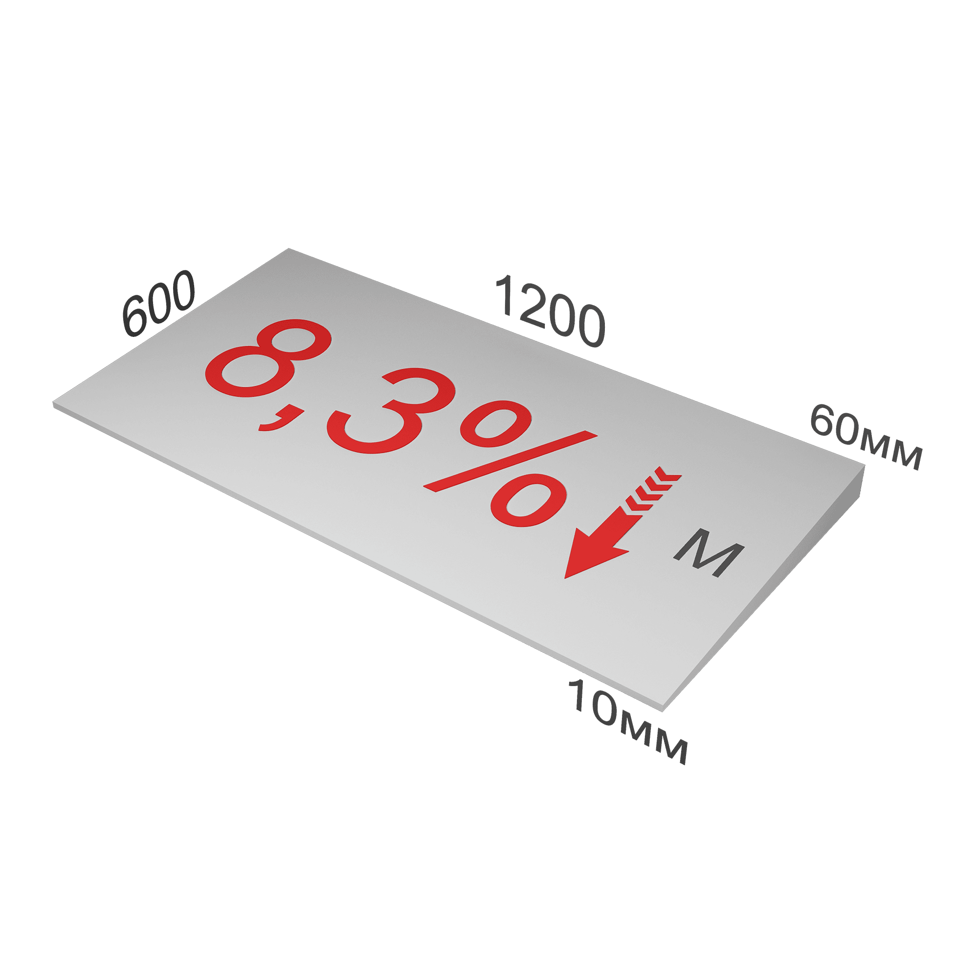 Экструзионный пенополистирол (XPS) CARBON PROF SLOPE-8,3%