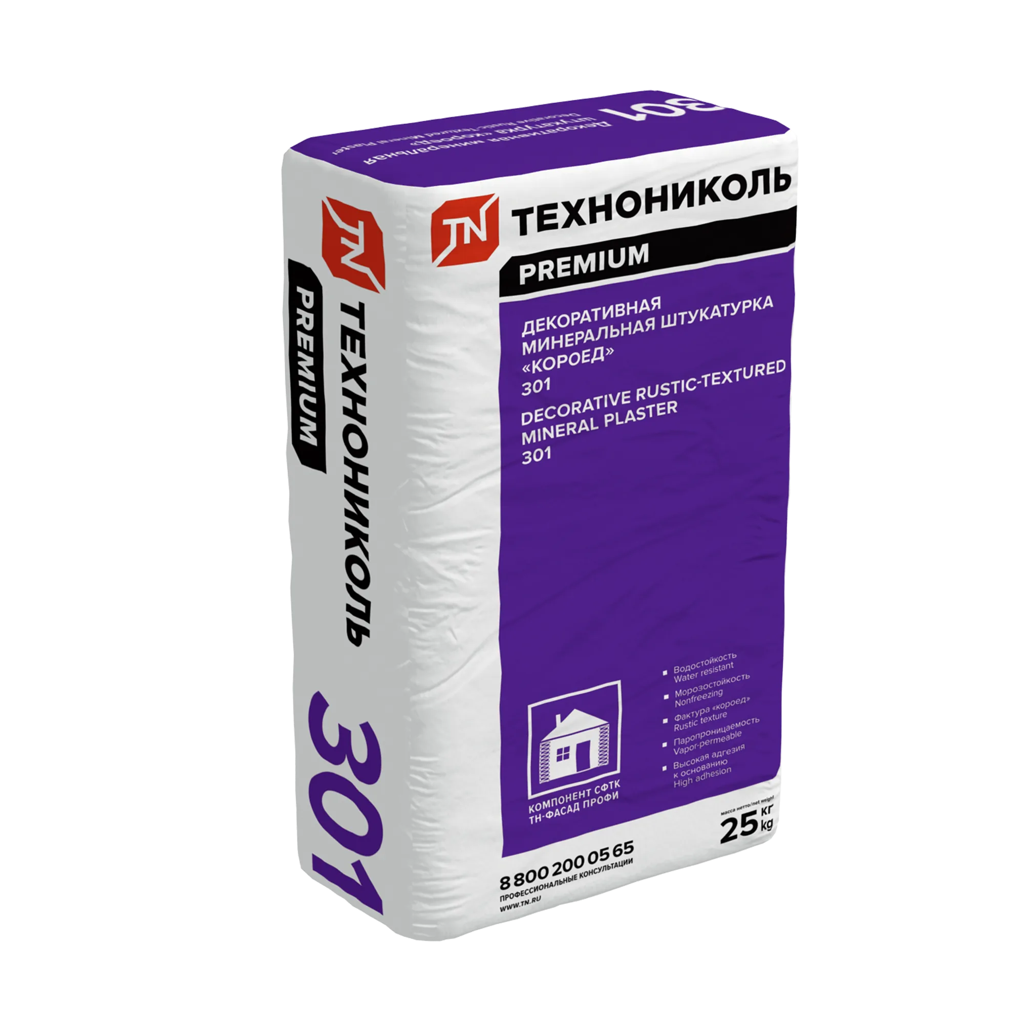 Декоративная минеральная штукатурка ТЕХНОНИКОЛЬ 301 «короед»