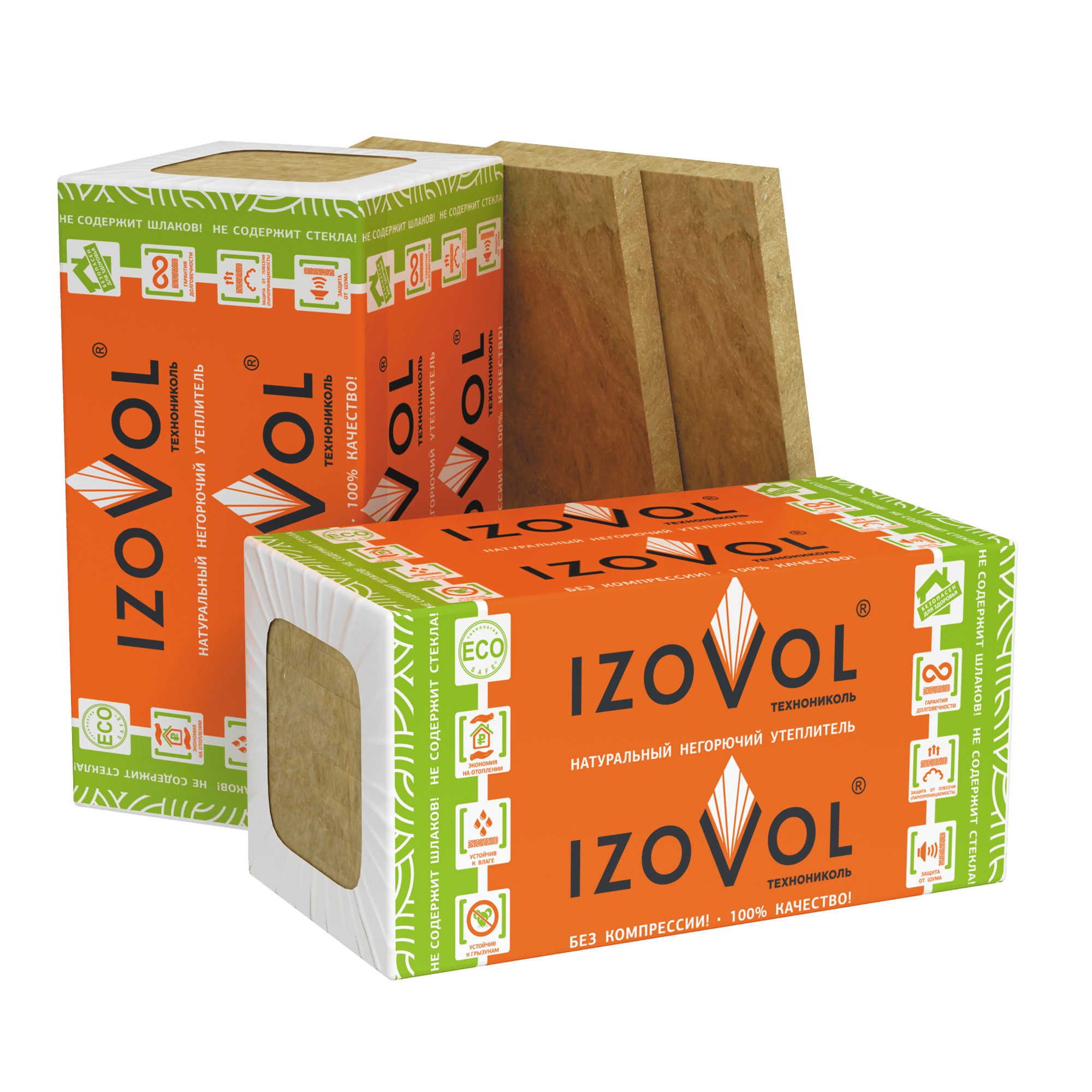 МИНЕРАЛЬНАЯ ИЗОЛЯЦИЯ НА ОСНОВЕ КАМЕННОЙ ВАТЫ Плита IZOVOL Т 75